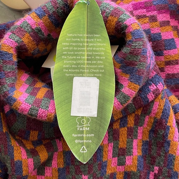 Farm Rio Tapestry Scarf Sweater Maxi Dress Knit Pink Multi Small NWT - Picture 6 of 14